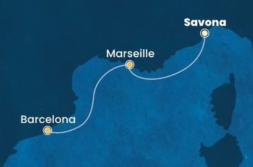 Taliansko, Francúzsko, Španielsko ze Savony na lodi Costa Favolosa