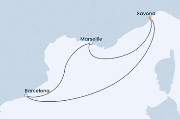 Taliansko, Španielsko, Francúzsko zo Savony na lodi Costa Favolosa