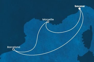 Taliansko, Francúzsko, Španielsko zo Savony na lodi Costa Favolosa