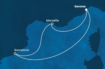 Taliansko, Španielsko, Francúzsko zo Savony na lodi Costa Diadema