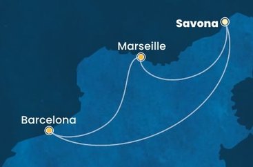 Taliansko, Španielsko, Francúzsko ze Savony na lodi Costa Fascinosa