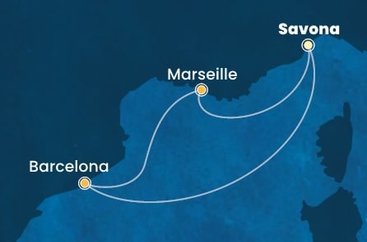 Taliansko, Francúzsko, Španielsko ze Savony na lodi Costa Pacifica