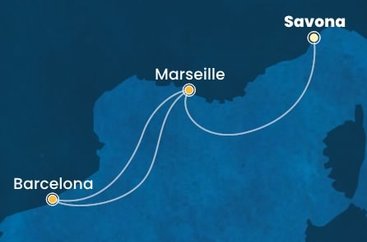 Taliansko, Francúzsko, Španielsko ze Savony na lodi Costa Toscana