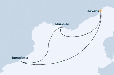 Taliansko, Španielsko, Francúzsko zo Savony na lodi Costa Favolosa
