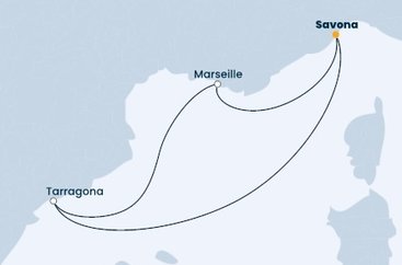 Taliansko, Španielsko, Francúzsko zo Savony na lodi Costa Favolosa