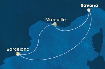 Taliansko, Španielsko, Francúzsko ze Savony na lodi Costa Fascinosa