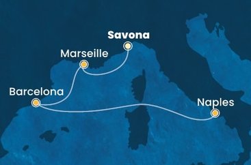 Taliansko, Francúzsko, Španielsko ze Savony na lodi Costa Toscana