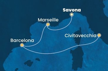 Taliansko, Francúzsko, Španielsko ze Savony na lodi Costa Toscana