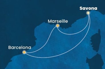 Taliansko, Francúzsko, Španielsko ze Savony na lodi Costa Toscana