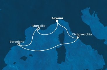 Taliansko, Španielsko, Francúzsko zo Savony na lodi Costa Fortuna