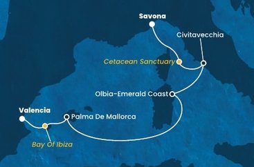 Taliansko, , Španielsko zo Savony na lodi Costa Pacifica