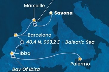 Taliansko, Francúzsko, Španielsko ze Savony na lodi Costa Toscana