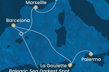 Taliansko, Francúzsko, Španielsko, Tunisko ze Savony na lodi Costa Pacifica