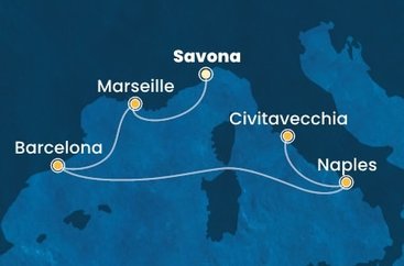 Taliansko, Francúzsko, Španielsko ze Savony na lodi Costa Toscana