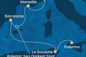 Taliansko, Francúzsko, Španielsko, Tunisko ze Savony na lodi Costa Pacifica