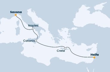 Taliansko, Grécko, Izrael zo Savony na lodi Costa Pacifica