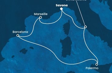 Taliansko, Španielsko, Francúzsko zo Savony na lodi Costa Fortuna