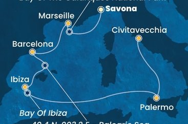 Taliansko, Francúzsko, Španielsko ze Savony na lodi Costa Toscana