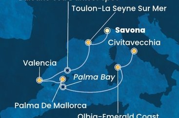 Taliansko, Francúzsko, Španielsko ze Savony na lodi Costa Pacifica