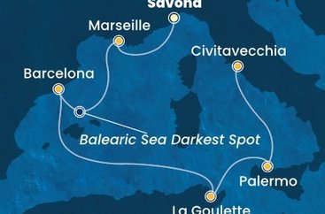 Taliansko, Francúzsko, Španielsko, Tunisko ze Savony na lodi Costa Pacifica