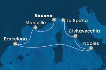 Taliansko, Francúzsko, Španielsko ze Savony na lodi Costa Toscana