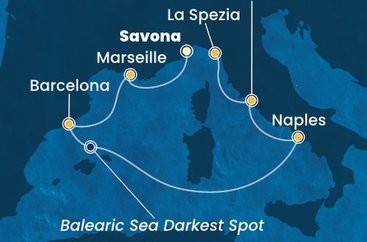 Taliansko, Francúzsko, Španielsko ze Savony na lodi Costa Toscana