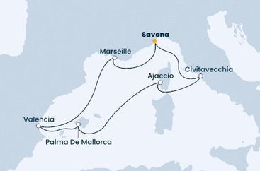 Taliansko, Francúzsko, Španielsko zo Savony na lodi Costa Diadema