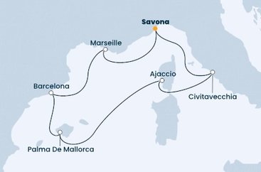 Taliansko, Francúzsko, Španielsko zo Savony na lodi Costa Diadema