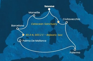 Taliansko, Francúzsko, Španielsko,  zo Savony na lodi Costa Toscana
