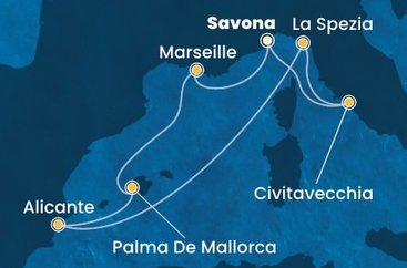 Taliansko, Francúzsko, Španielsko ze Savony na lodi Costa Pacifica