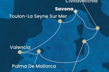 Taliansko, Francúzsko, Španielsko ze Savony na lodi Costa Pacifica