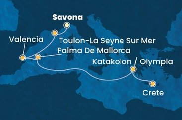 Taliansko, Francúzsko, Španielsko, Grécko ze Savony na lodi Costa Pacifica