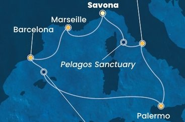 Taliansko, Francúzsko, Španielsko ze Savony na lodi Costa Toscana