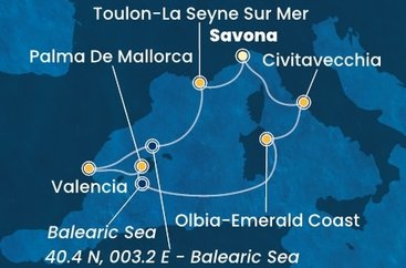 Taliansko, Francúzsko, Španielsko ze Savony na lodi Costa Pacifica
