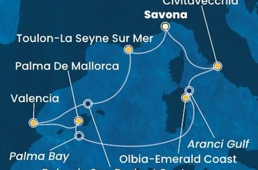 Taliansko, Francúzsko, Španielsko ze Savony na lodi Costa Pacifica