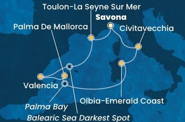 Taliansko, Francúzsko, Španielsko ze Savony na lodi Costa Pacifica