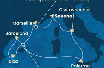 Taliansko, Francúzsko, Španielsko ze Savony na lodi Costa Smeralda