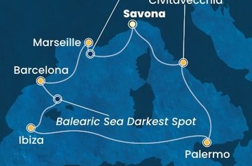 Taliansko, Francúzsko, Španielsko ze Savony na lodi Costa Smeralda