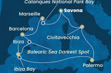 Taliansko, Francúzsko, Španielsko ze Savony na lodi Costa Smeralda