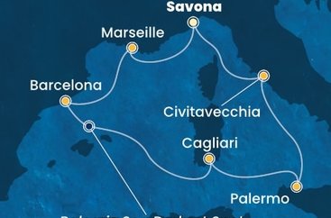 Taliansko, Francúzsko, Španielsko ze Savony na lodi Costa Smeralda