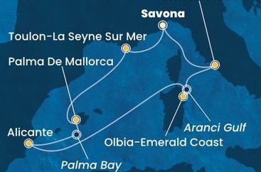 Taliansko, Francúzsko, Španielsko ze Savony na lodi Costa Pacifica