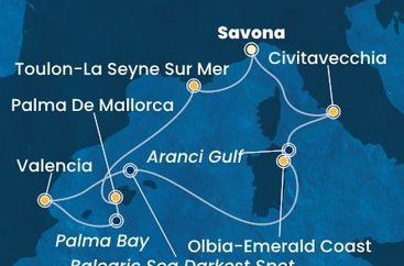 Taliansko, Francúzsko, Španielsko ze Savony na lodi Costa Pacifica
