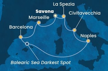 Taliansko, Francúzsko, Španielsko ze Savony na lodi Costa Toscana