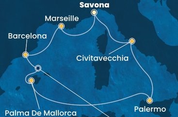 Taliansko, Francúzsko, Španielsko ze Savony na lodi Costa Smeralda
