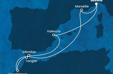 Taliansko, Francúzsko, Maroko, Gibraltár, Španielsko zo Savony na lodi Costa Favolosa