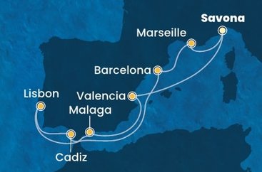 Taliansko, Francúzsko, Španielsko, Portugalsko ze Savony na lodi Costa Pacifica