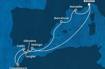Taliansko, Španielsko, Maroko, Gibraltár, Francúzsko zo Savony na lodi Costa Fortuna