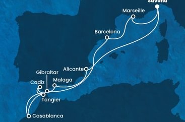 Taliansko, Španielsko, Maroko, Gibraltár, Francúzsko zo Savony na lodi Costa Fortuna