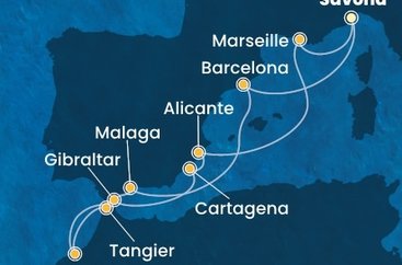 Taliansko, Španielsko, Maroko, Gibraltár, Francúzsko ze Savony na lodi Costa Pacifica