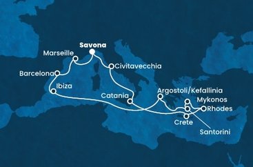 Taliansko, Grécko, Španielsko, Francúzsko zo Savony na lodi Costa Fortuna